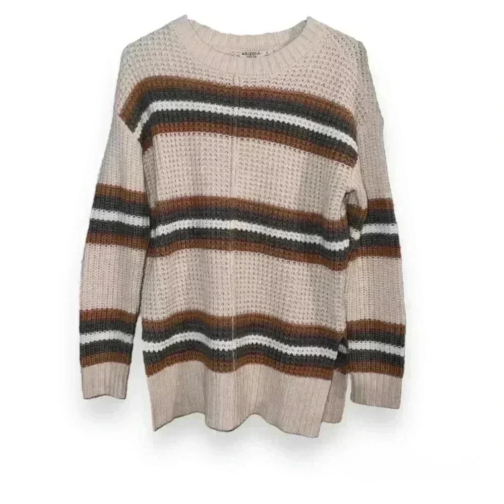 Arizona Jean Co Chunky Knit Striped Sweater, size S